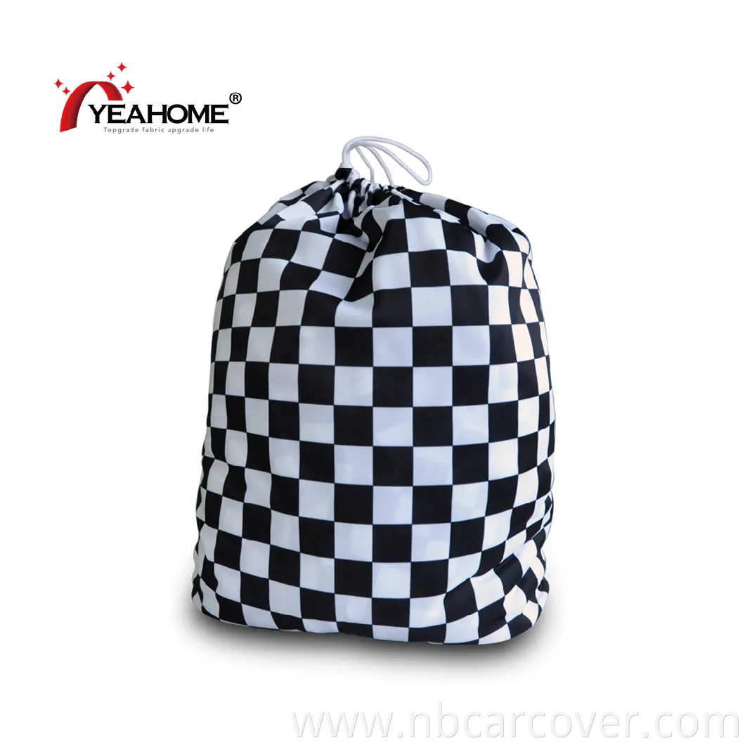 Classic Checks Printed Design Dust-Proof Sedan Indoor Car Cover